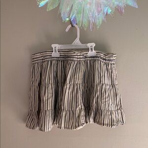 J Crew blue‎ and cream striped mini skirt size medium